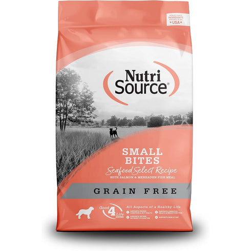 NutriSource Small Bites Seafood Small Bites Grain Free Dry Dog Food 12lb - Poudre Pet & Feed Supply